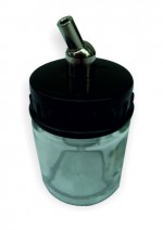 Airbrush Glass Jar 22 ml with cap and connection