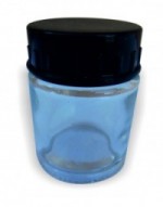 Airbrush Glasbehälter 22 ml mit Deckel